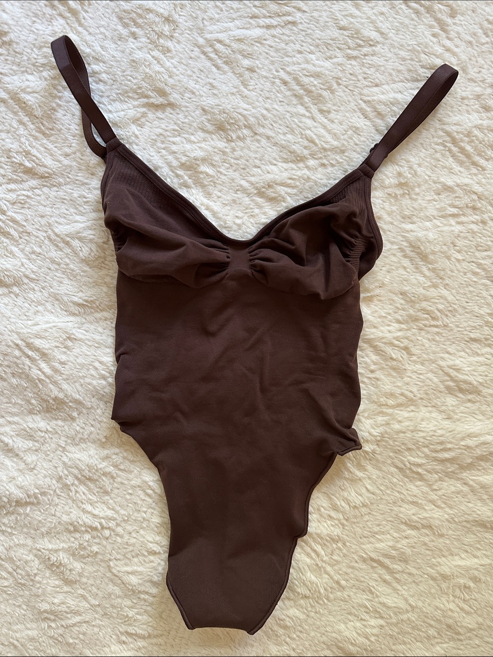 SKIMSBrown Stretch One-Piece Bodysuit